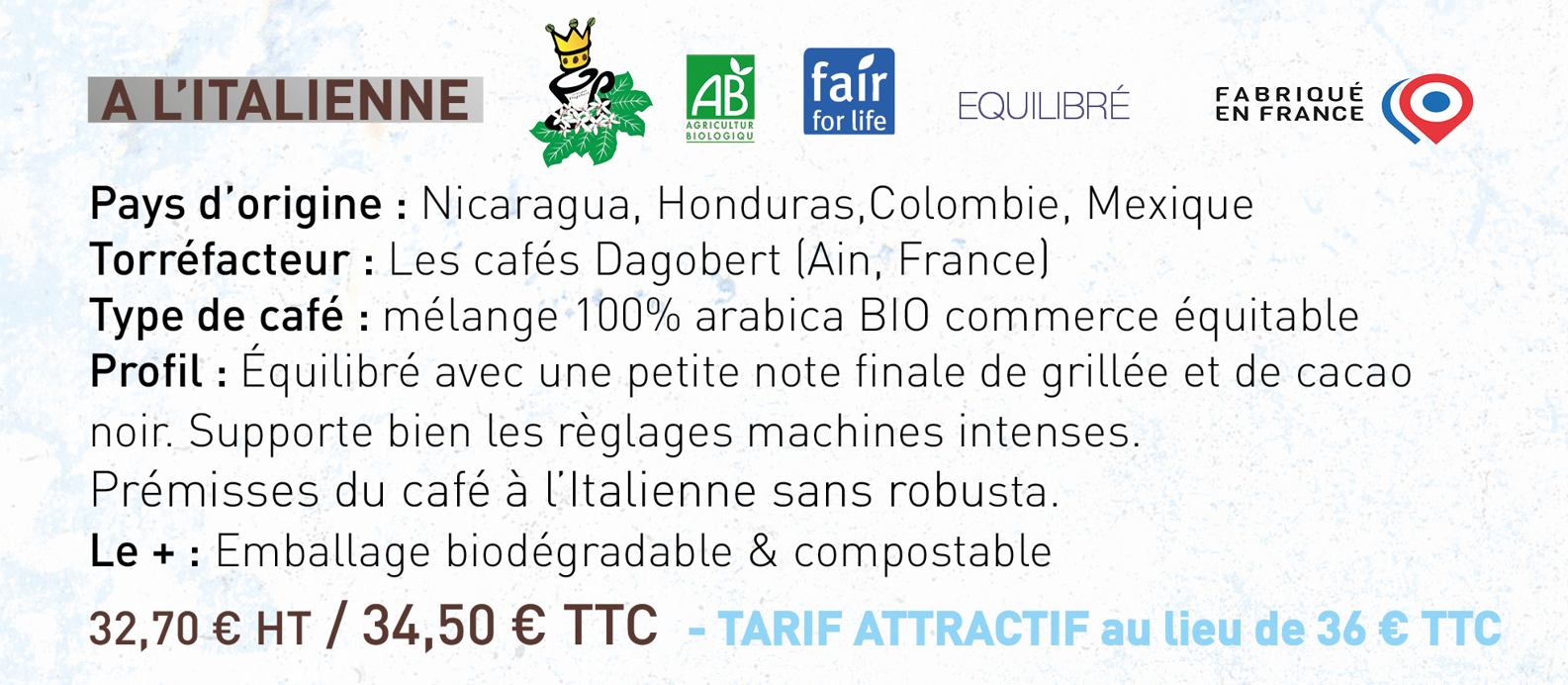 cafe en grains machine expresso vergnano bio 100 % arabica Jura grains solutions cafe italie VERGNANO MIO DELICATO BLEND MELANGE café annecy meythet arabica robusta dagobert vergnano folliet fraica