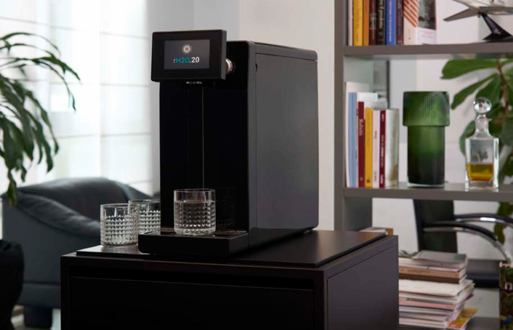 fontaine sur réseau plate gazeuse froide tempérée filtration uv bureau