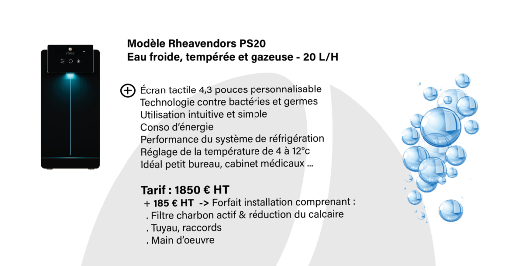Modèle AQA drink SIP30 Table Top fontaine réseau eau plate eau gazeuse filtration ceje meythet annecy entretien filtratiofontaine reseau Modèle Modèle Rheavendors PS20 Eau froide, tempérée et gazeuse fontaine reseau 