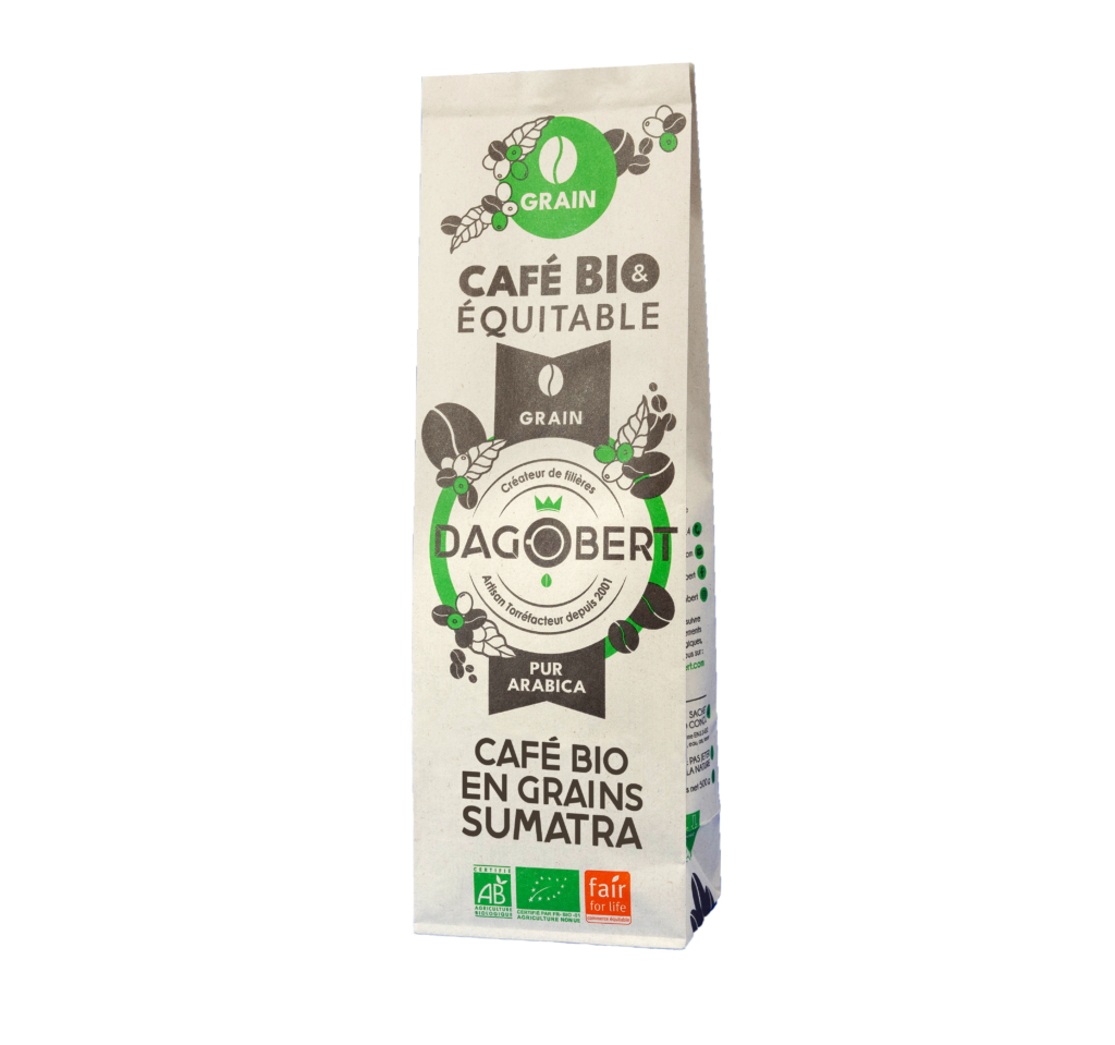 cafe en grain bio melange 100% arabica commerce equitable expresso machine JURA sumatra dagobert