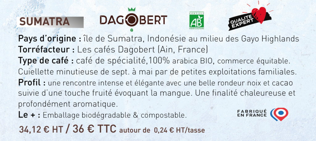 cafe en grain bio melange 100% arabica commerce equitable expresso machine JURA sumatra dagobert